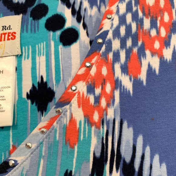 NWOT Ruby Rd V-Neck Beaded Stretch Top Size Small - Picture 4 of 8